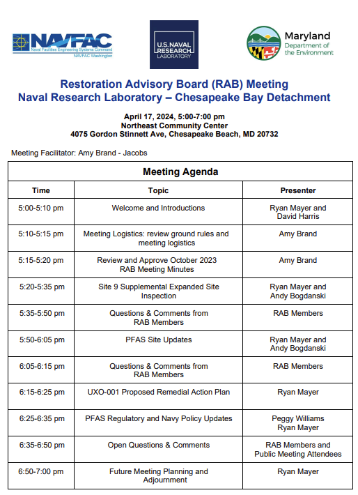 RAB Meeting agenda