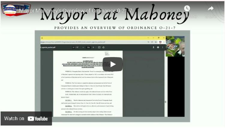 Mayors overview of Ordinance O-21-7